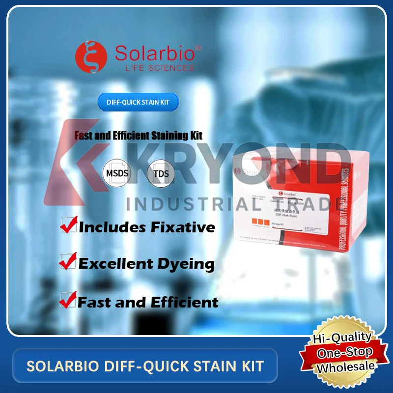 SOLARBIO DIFF-QUICK STAIN KIT for Fast Staining and Sample Preparation in Laboratory Includes Fixative Original Product