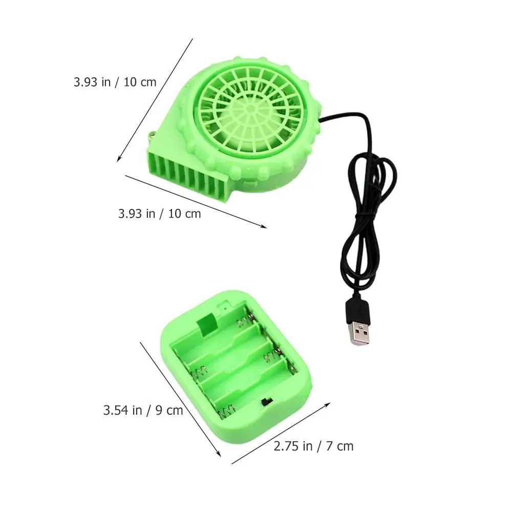 Mini Blower Fan for Dinosaur Costume Light Green ABS Portable Air Pump Inflatable Halloween Blow Accessories Cooling