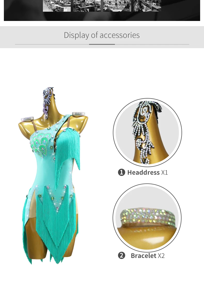 Lateinamerikanisches Tanzkleid für Wettbewerbe, Abschlussball 2026, Abschlussball-Outfits, Damen-Kostüme, Mädchen-Tanzkleidung, Sport, Amerikanisch, Erwachsene, Elegantes Karnevalskostüm – Detail 4