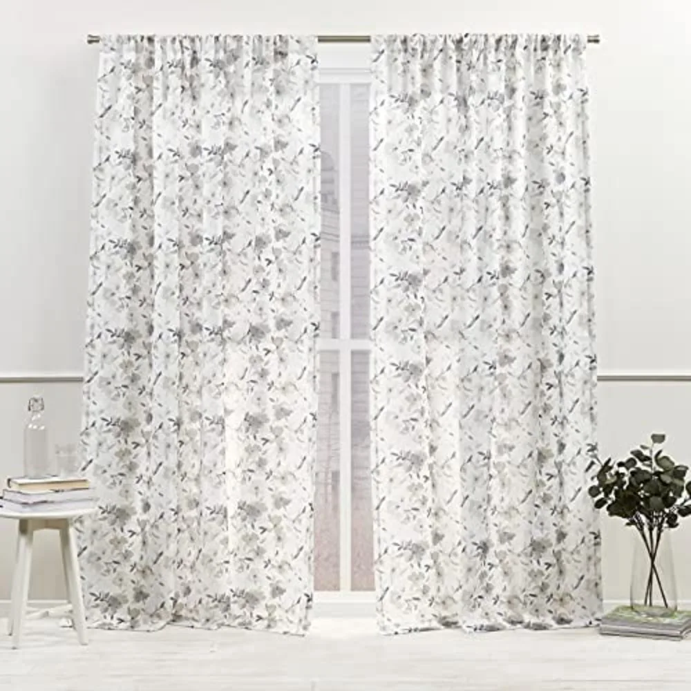 

Light Filtering Curtains Semi Sheer Rod Pocket Curtain Panels Blackout Curtain for Bedroom Tulle Curtains in the Living Room