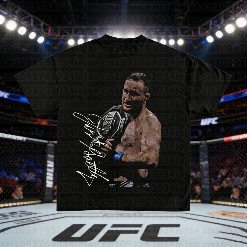 

2025-26 Summer UFC Ultimate Fighting Championship Men's and Women's Casual Sports 100% Cotton Printed T-shirt Comfort Top Loose