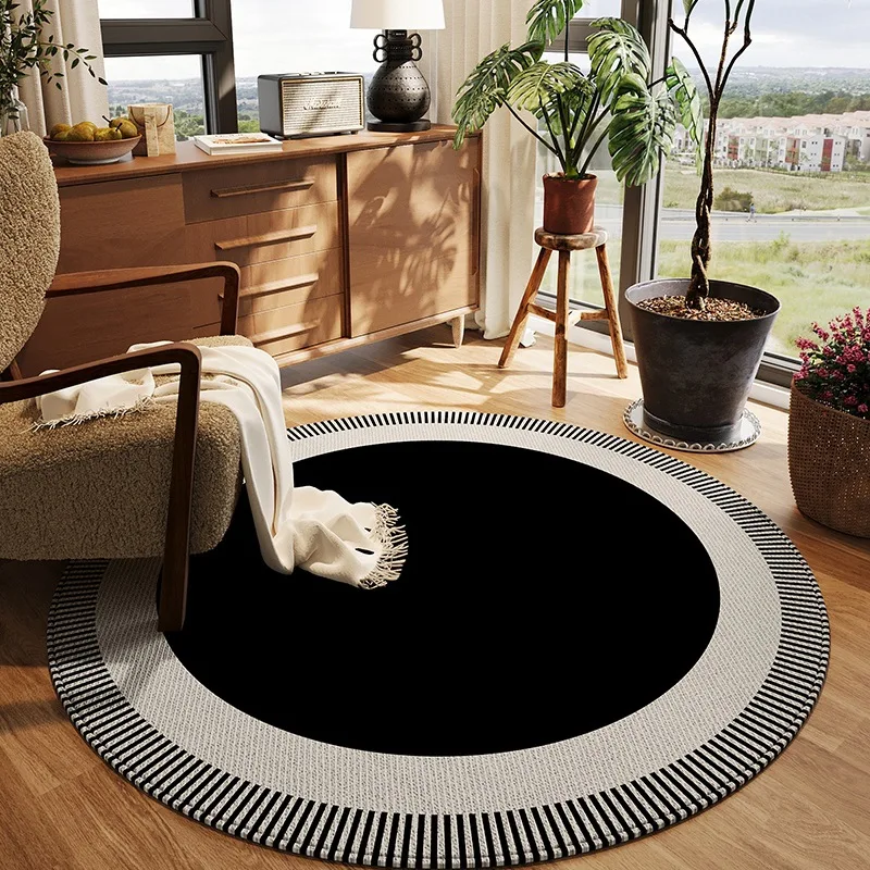 VIKAMA Runder Teppich, luxuriös, für Schlafzimmer, Nachttisch, Wohnzimmer, Sofa, Couchtisch, Arbeitszimmer, Sessel, Schalldämmung, Heimdekoration