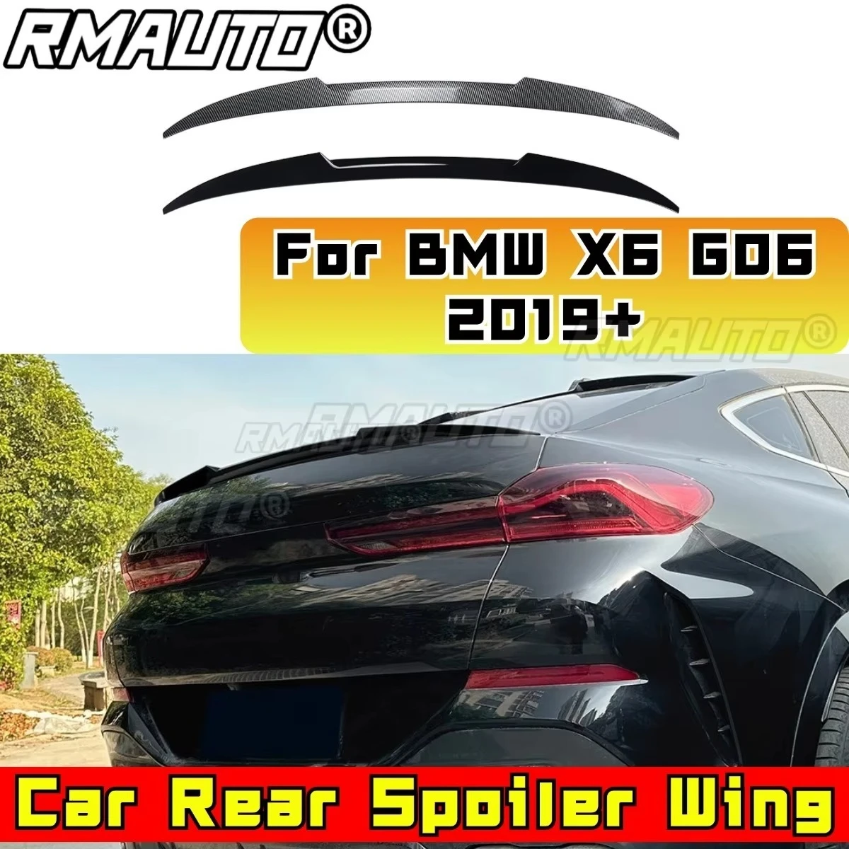 

Спойлер багажника автомобиля, модификация крыла, часть для BMW X6 G06 2019 + M4, стиль, задний спойлер багажника, крыло, автомобильные аксессуары, внешняя часть
