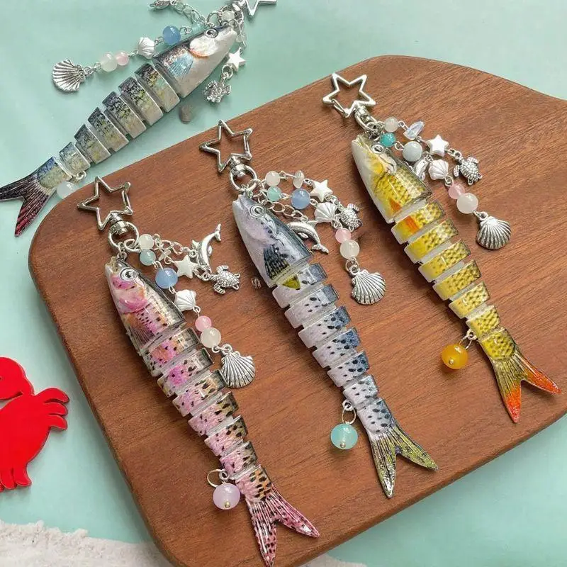 

Pentagram Mobile Phone Lanyard,Handmade Fish Keychains Jewelry,Bag Pendant Artificial Fish Bait Mobile Phone Lanyard Accessories