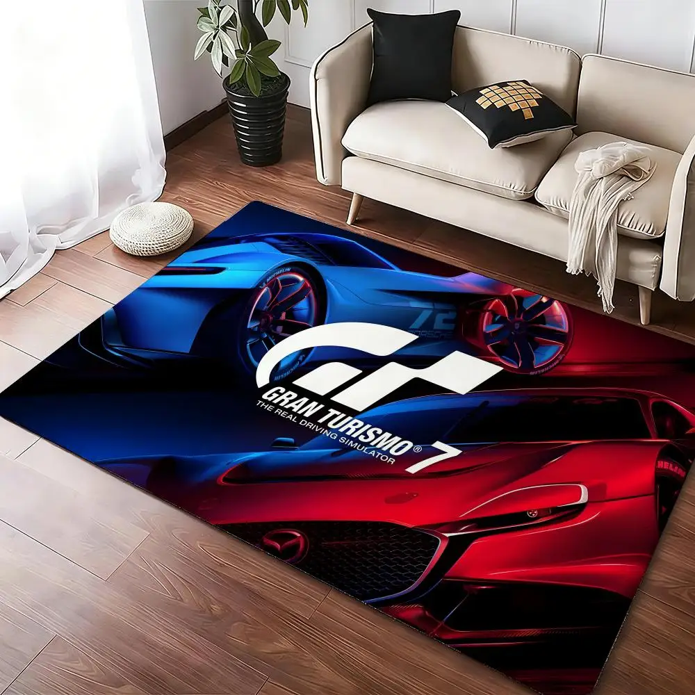 G-Gran-Turismo Bodenmatte, gemütliche, weiche, dicke, rutschfeste Flanellmatte für Wohnzimmer, Schlafzimmer, Küche, Dekorationsteppiche