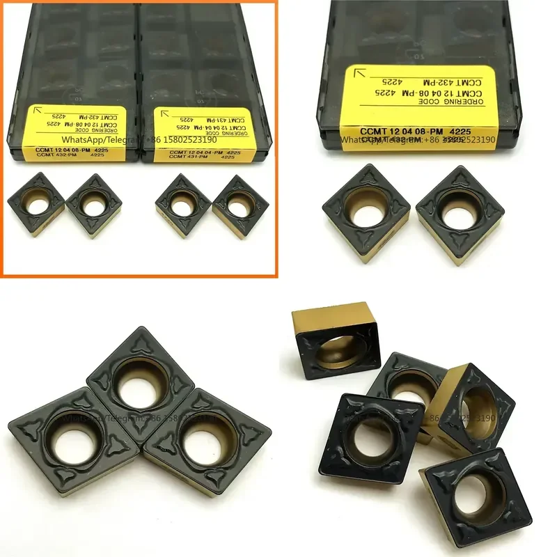 CCMT120404 CCMT120408 PM4225 Carbide Inserts Cutter CNC Lathe Metal Turning Tool Wholesale CCMT 120404 120408 PM 4225 Cutting