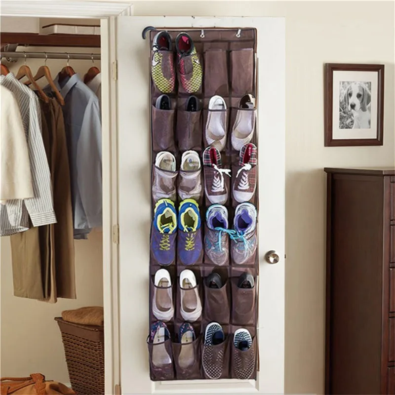 Wall Hanging Shoe Storage Organizer Bag Shoes Rack Over The Door Fabric Cabinet Closet Organizer For Shoes Clothes Storage Bag