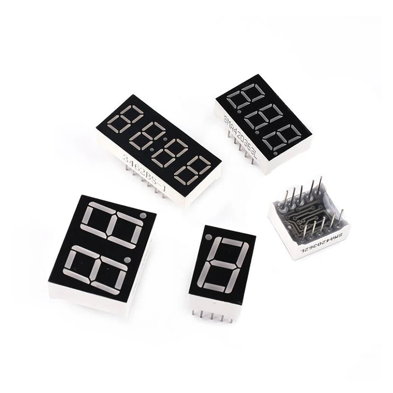 Digital LED vermelho Display Tube, cátodo comum, ânodo, 7 segmento, 1 bit, 2 bit, 3 bit, 4 bit, 0, 56 Polegada, LED 7 segmento, 2PCs