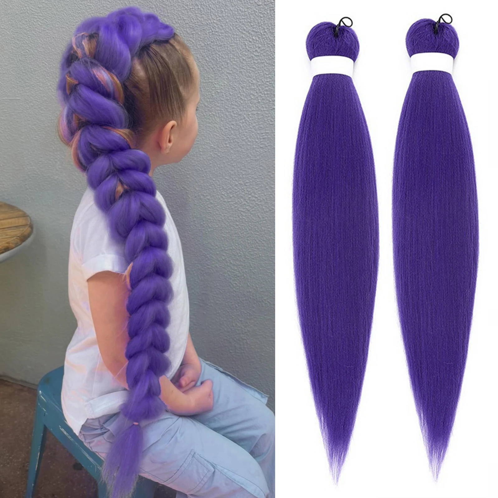 วิกผมคอสเพลย์แบบยาว ถักเปียหางม้าตรง สำหรับเด็กผู้หญิง