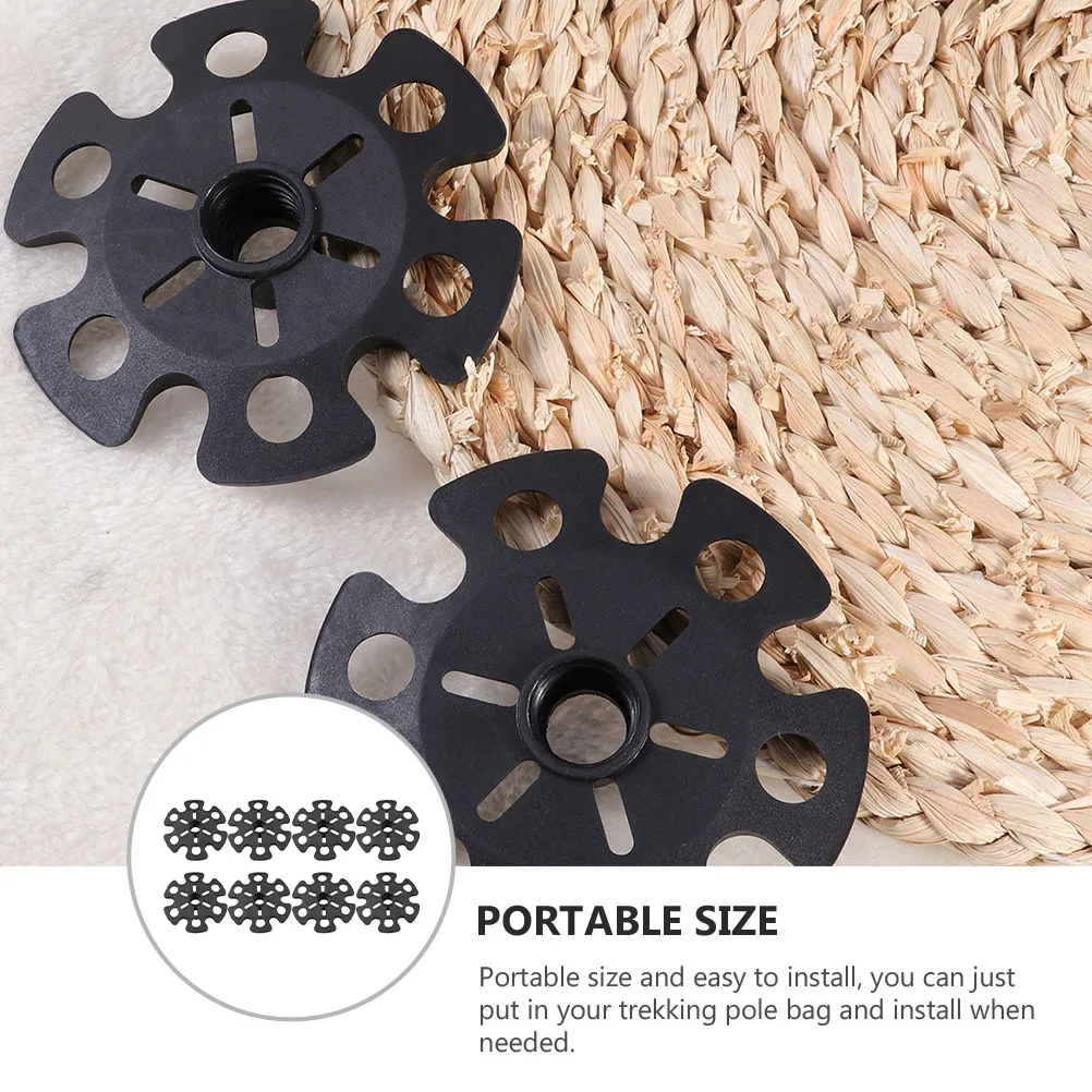 

8pcs Trekking Pole Baskets Hiking Snow Flake Mud Durable Rubber Large Contact Area Walking Stick Accessories