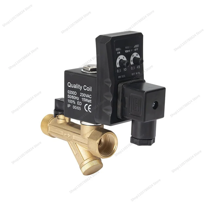 For electronic drain valve brass body timing quantitative automatic drain valve normally closed solenoid valve