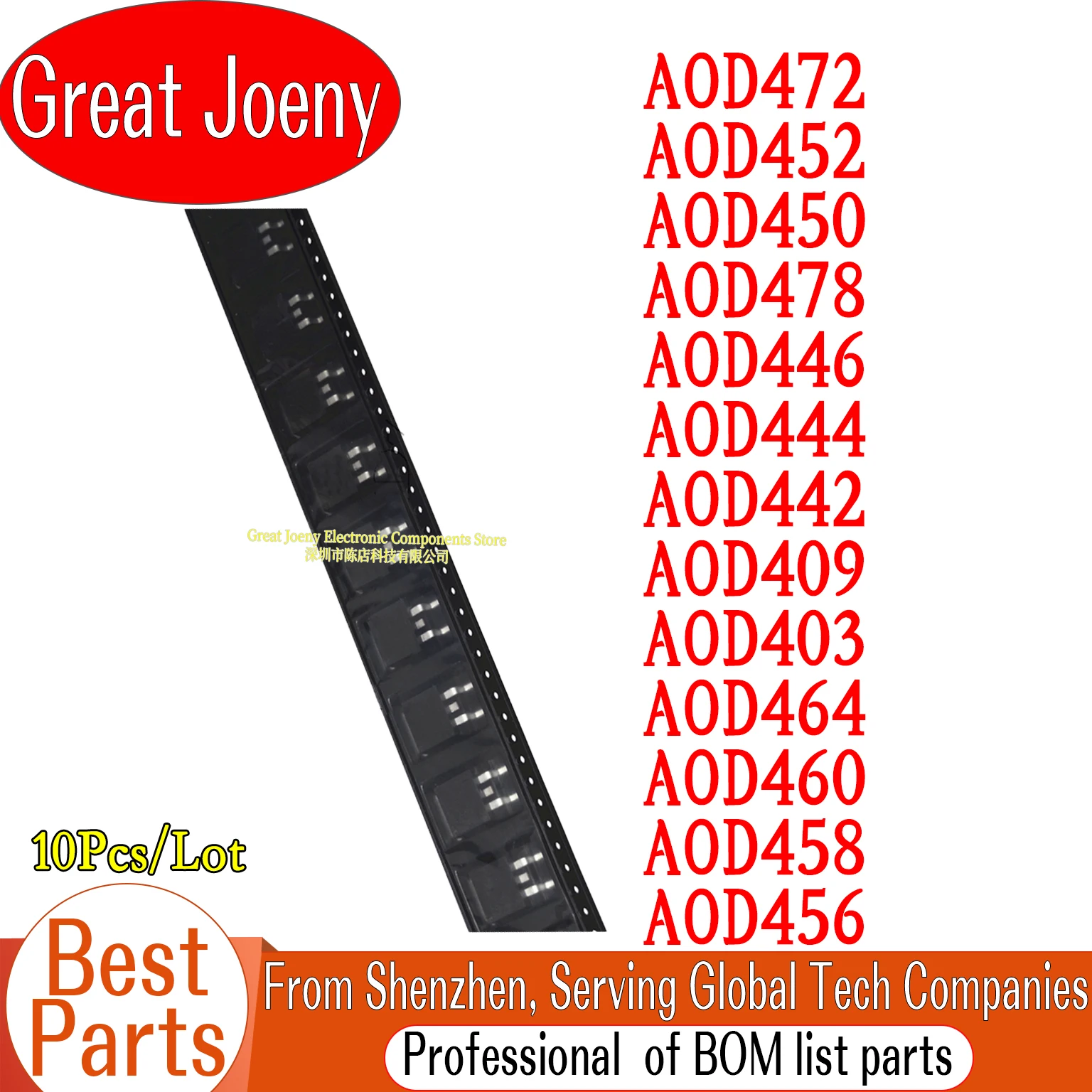 (10piece) 100% New AOD472 AOD452 AOD450 AOD478 AOD446 AOD444 AOD442 AOD409 AOD403 AOD464 AOD460 AOD458 AOD456 TO-252 Chipset