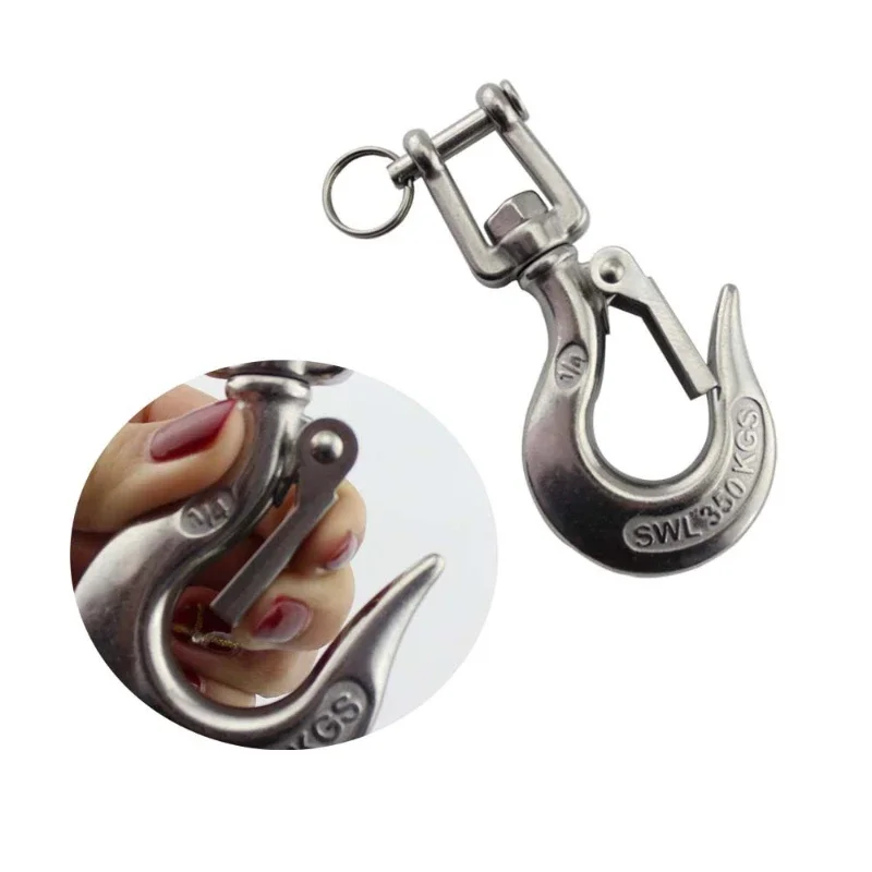 

Load 150/350/650/1000/1500kg 1t Thick body Anti-off Lifting hook Cargo hook 304 Stainless Steel 1piece dropshipping