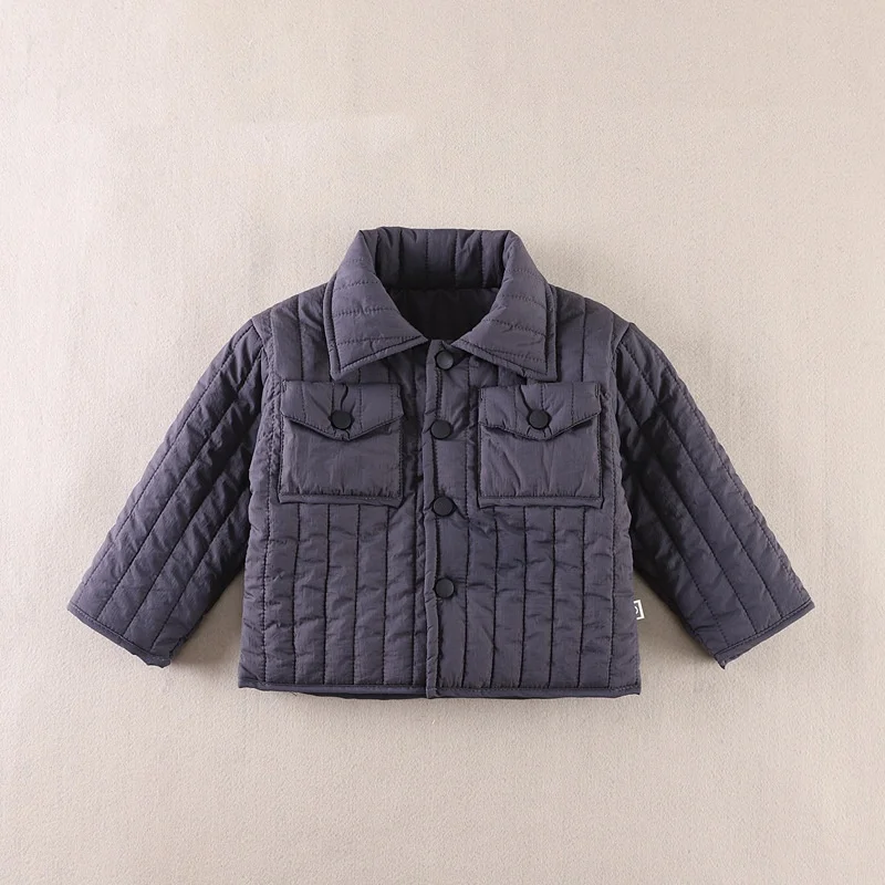 New Children Daily Cotton-padded Jacket For Boys Winter Top Coat Kids Warm Thick Lapel Quilted Coat Kids Causal Outerwear 6M-5Y