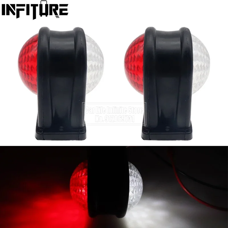 2x 12V /24V Side Marker Lights For Trailers Side Position Lamp Truck Parking Lights Tractor Rear Clearance Light LED Red White