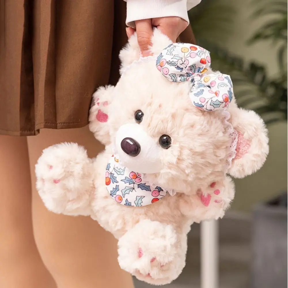 PP Cotton Bowknot Bear Plush Doll Strawberry Cherry Bear Plush Kids Toy Ins Cartoon Stuffed Animals Plush Doll Adults Children