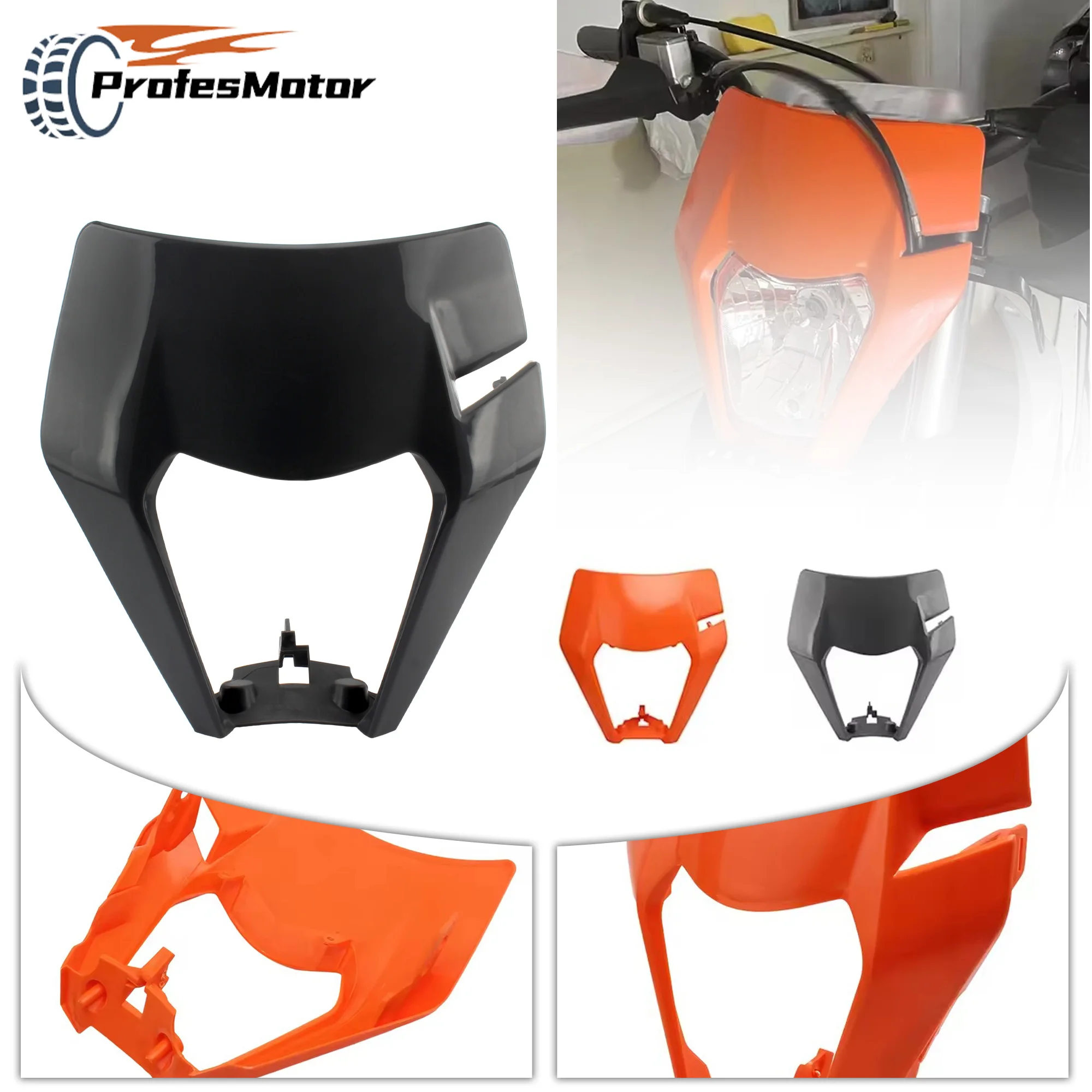 

For KTM Motorcycle LED Headlamp Plastic Mask SX XC SXF XCF EXC XCW EXCF SMR 125-530 Enduro DirtBike Headlight Plate Accessories