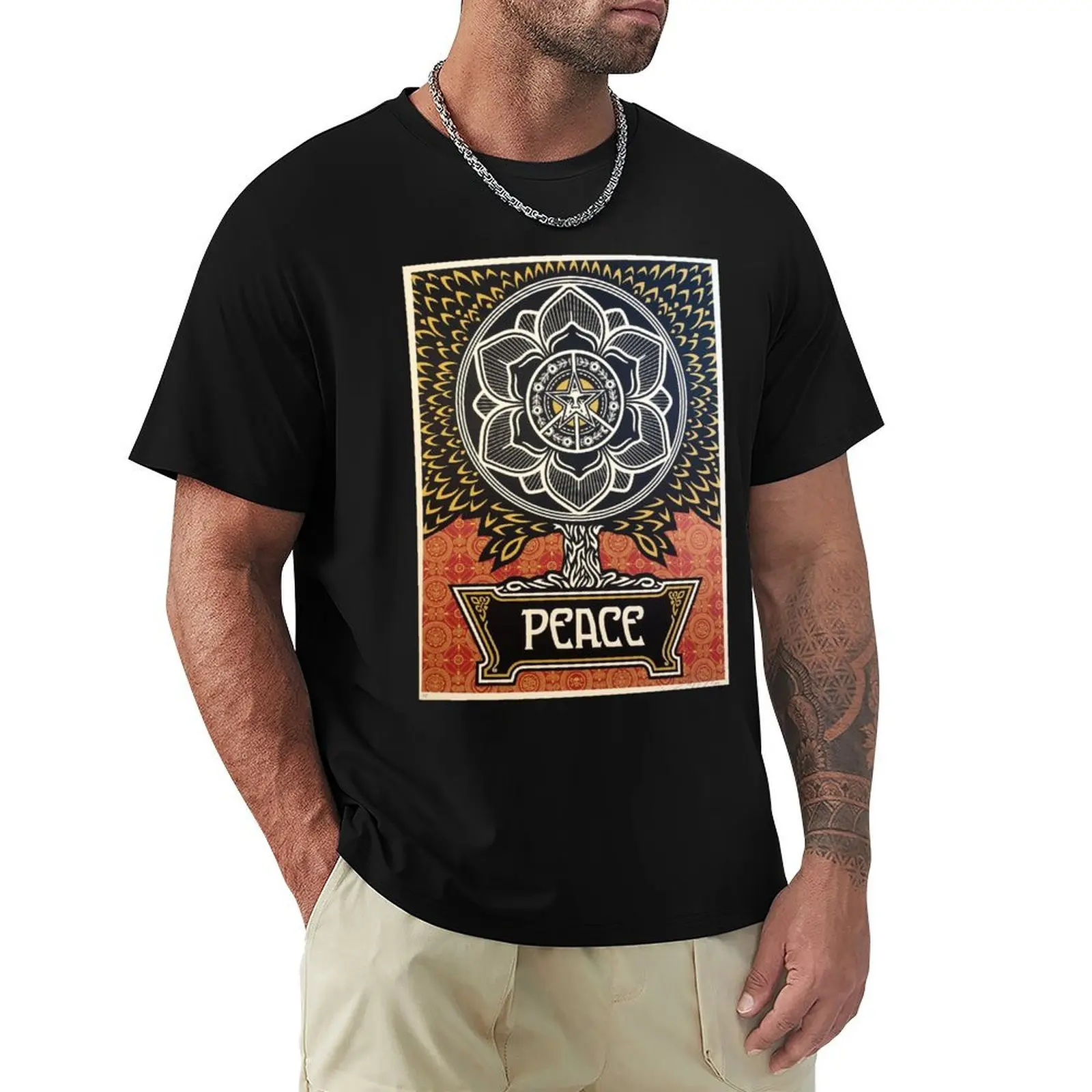 Peace Shepard Fairey T-Shirt Utility Work Short Sleeve Top