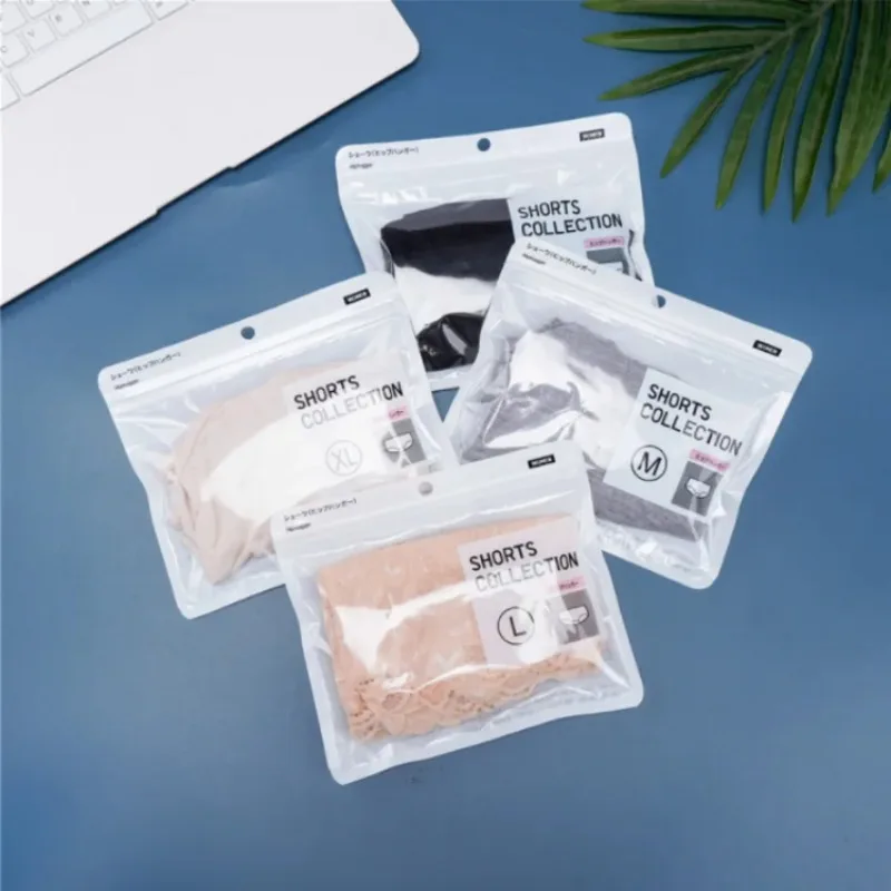 

100PCS Clear Matte White Resealable Underwear Ziplock Bag DIY Plastic Lingerie Clothing Pants Zipper Sealing Packaging Pouches