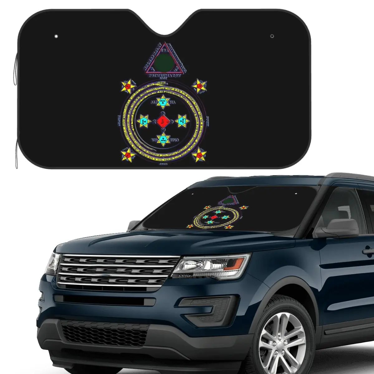 

Solomon Circle Goetia Sunshade Windscreen Car Front Windshield Window Sun Visor Accessories Covers