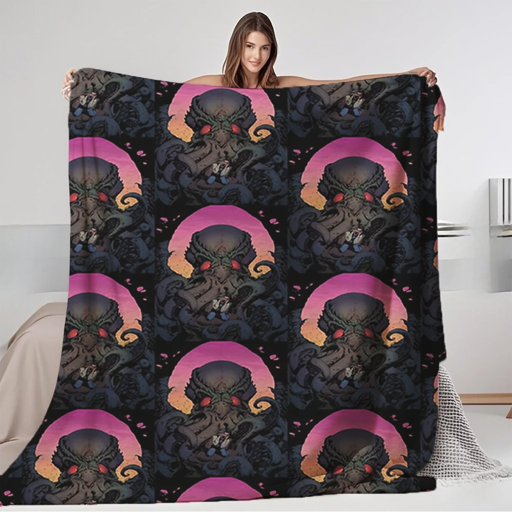 

Japanese Zen Flannel Bed Blanket The Eternal Cthulhu Bedspread Bedcover Moisture-Wicking Blankets For Office Workers Airbnb