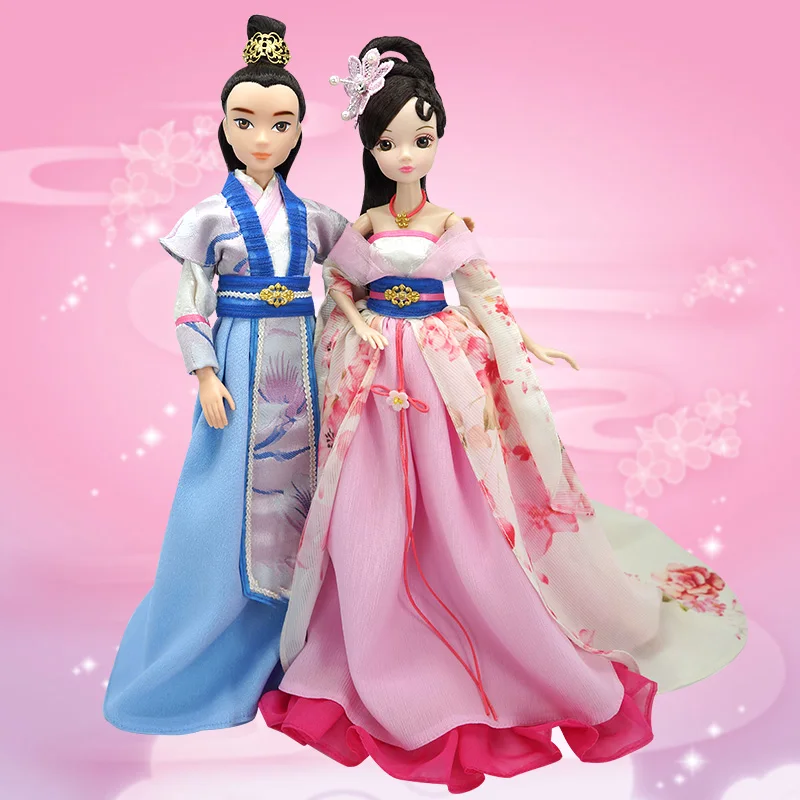 Chinese traditional outfits couple dolls#9112