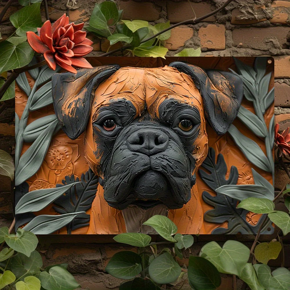 Boxer Dog Vintage Metal Sign- Funny Autumn Gym & Garden Decor, Perfect Father'S Day Gift, Durable Art Supplies For Home & Store