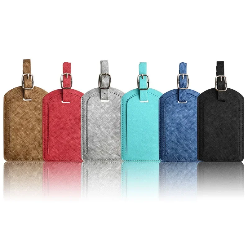 1PC Portable Luggage Tags PU Leather Suitcase Identifier Label Baggage Board Bag Tag Name ID Address Holder Travel Passport Card