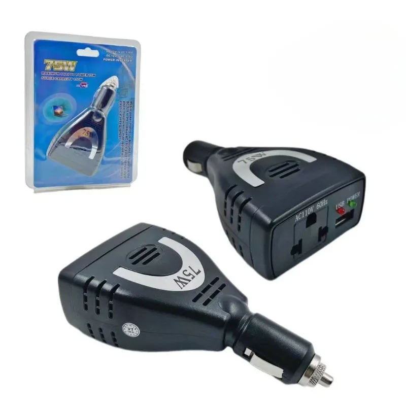 

High Quality MND-75W DC12V to AC 220V/110V Auto Converter USB Charger Adapterfor Adapter Converter Charger Car Power Inverter