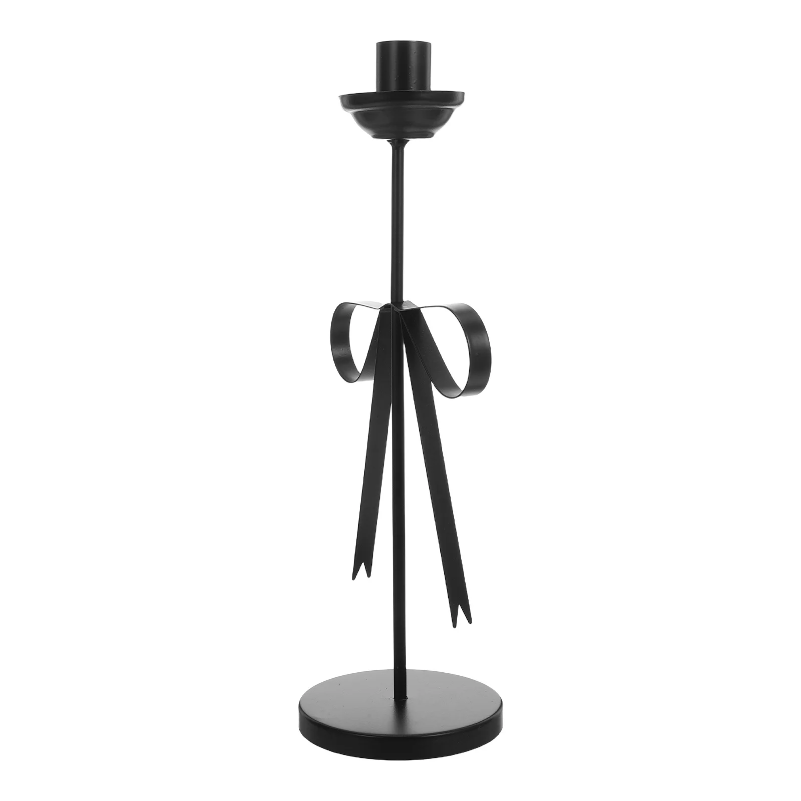 

Rustic Iron Bow Taper Holders for Dining Table Centerpieces Wedding Table Decor Easy Assembly Metal Candlestick