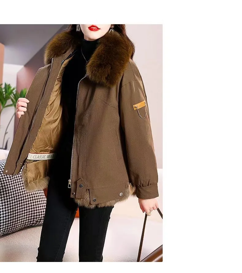 Upgraded 2023 Autumn/Winter Women's Pi Overcomes Warm Coat Natural Fox Hair Fashion Wool Coat Temperament Slimming Inner Tank