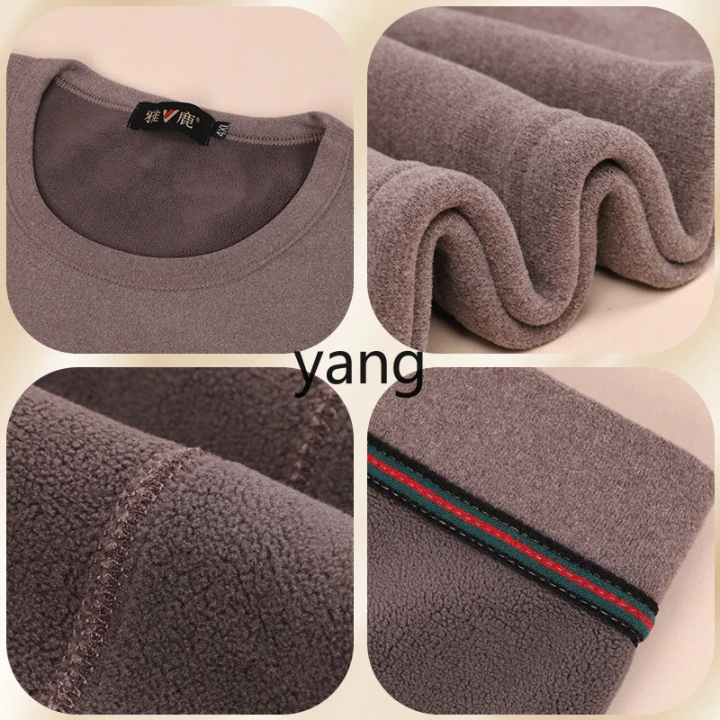 LMM large size German velvet thermal underwear set, male fat man fattened, middle-aged and elderly thickened