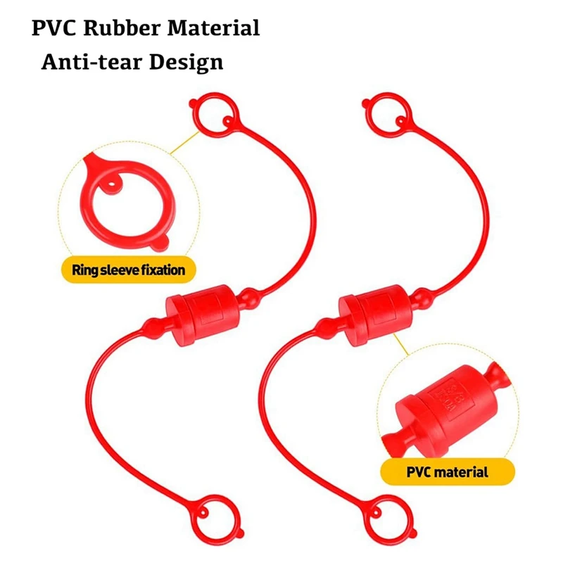 4X ISO-A 1/4 Hydraulic Quick Coupler Male Dust Cap And Female Plug Cover, Fits Hydraulic Quick Disconnects Coupler