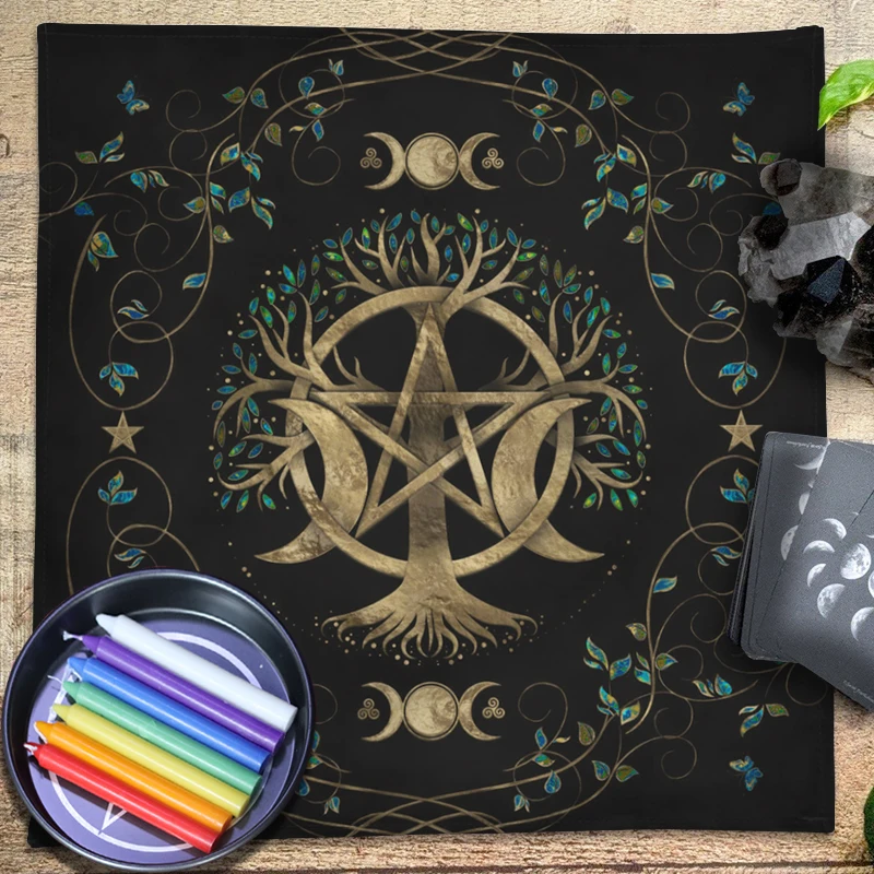 Celtic Knot Altar Cloth Spiritual Runes Pagan Divination Witchcraft Astrology Oracle Card Mat Viking Compass Tarot Tablecloth