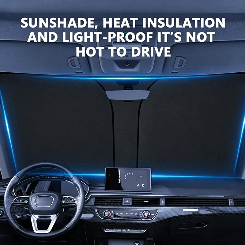 Auto-Windschutzscheiben-Sonnenschutz Faltbarer Sonnenschutz UV-Schutz Sonnenschirm für Auto-Innenraum Windschutzscheiben-Faltschirm Auto-Zubehör – Detail 2