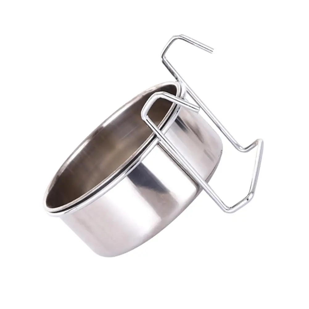 

Stainless Steel Pet Food Bowl Hanging Cat Dog Parrot Cage Feeding Drinking Tableware Durable Anti Rust Easy Clean