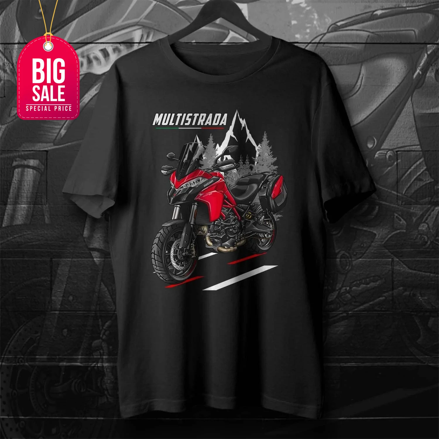 

2019-2021 Models Italy Multistrada 950 Motorcycle T-Shirt 100% Cotton O-Neck Short Sleeve Casual Mens T-shirt Rider Streetwear