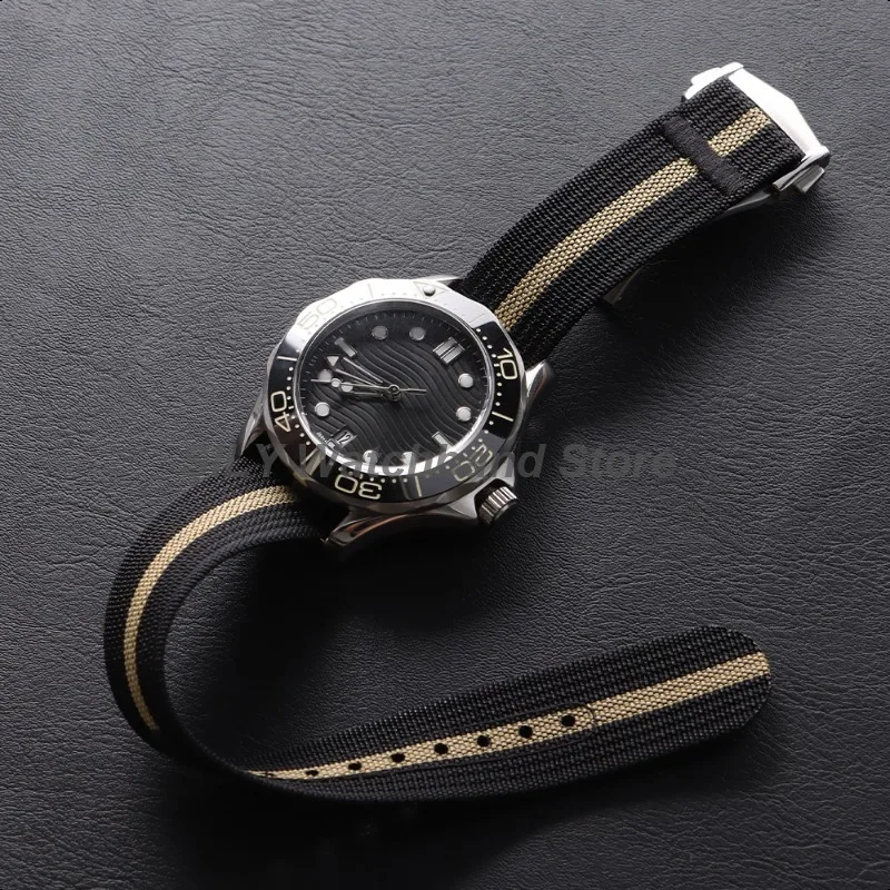 Canvas Nylon Strap Men Women Waterproof Nylon Watch Band 20mm Folding Buckle Sport Bracelets Soft Wristbelt  for Omega for Seiko image 5