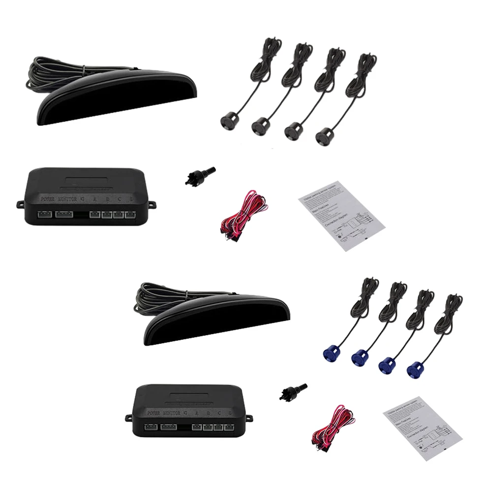 LED Parking Sensor Kit Reverse Backup Sensors Radar System Backup Radar Monitor Detector System