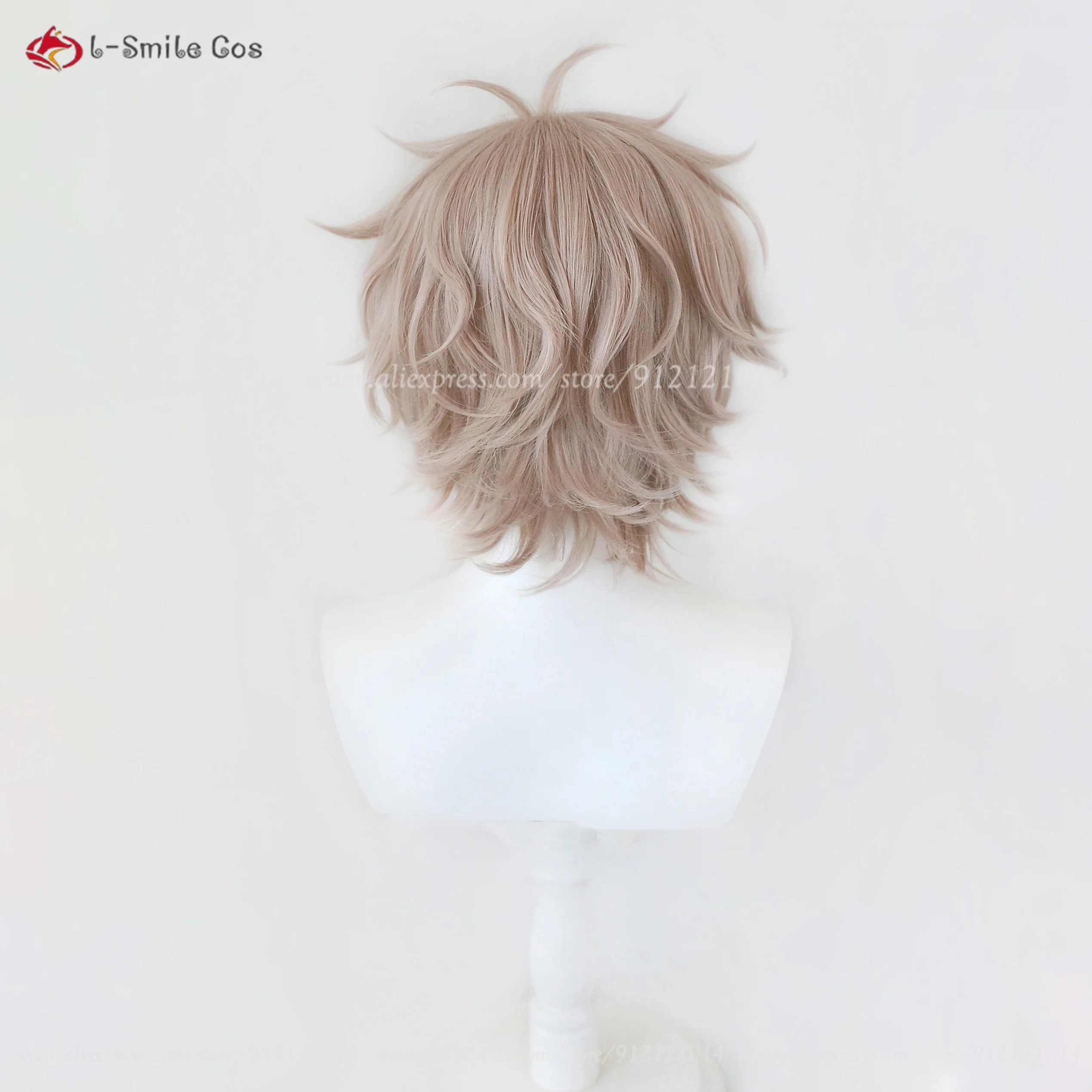 Anime Choji Tomiyama Cosplay Wig Short Cruly Wigs Heat Resistant Synthetic Hair Halloween Party Wig + Wig Cap