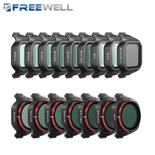 Freewell Drones filtros Mega 16 paquetes Kit ND/PL,ND,LPR, niebla brillante, filtro CPL y UV para DJI Mini 5 Pro Drone accesorios de cámara