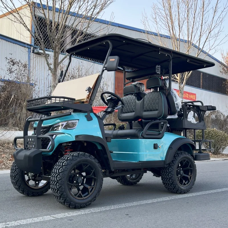 

New Design 48/60/72V Golf Carts Club Car Solar Panels Lithium Golf Buggy 2 Rows 4 Seater Electric Golf Cart