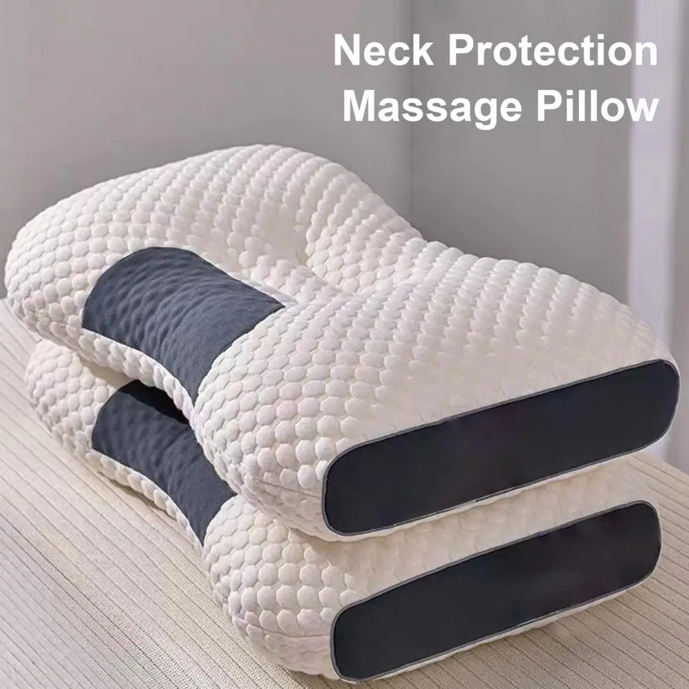 Massage Pillow 3D Stereo SPA Massage Pillow Fast Rebound 4 Partitions Soft Cervical Pillow Bed Bed Pillows Sleeping Neck Pillows