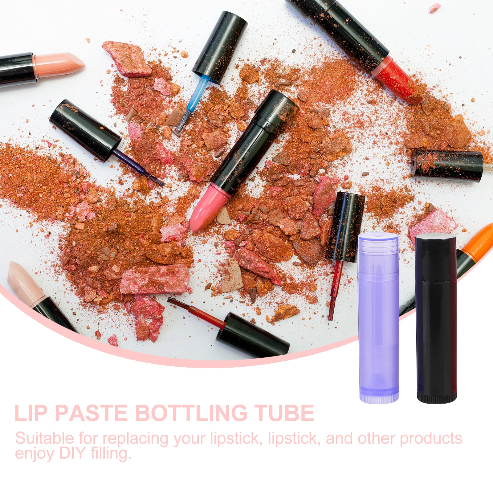 

50Pcs Empty Lip Balm Containers High Quality DIY Lipstick Tubes Portable Size Refillable Lip Cream Holders Lipstick Container