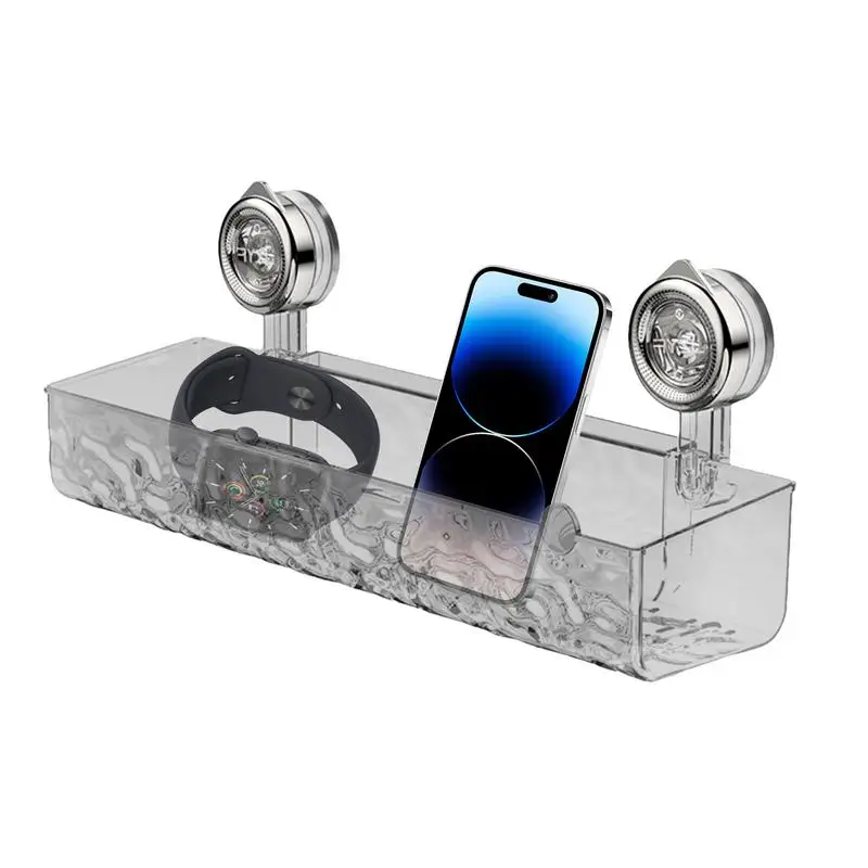 

Shower Shelf Suction Holder Wall Bathroom Storage Holder No Drilling Shower Basket Storage Organizer For Razors Shampoo