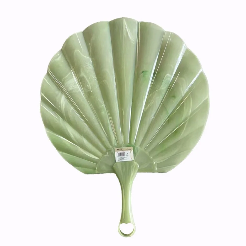 

10pcs Creative Plastic Portable Shell Fan Retro Integrated Chinese Style Fan Gentle Wind Hand-Cranked Fan Traditional Festival