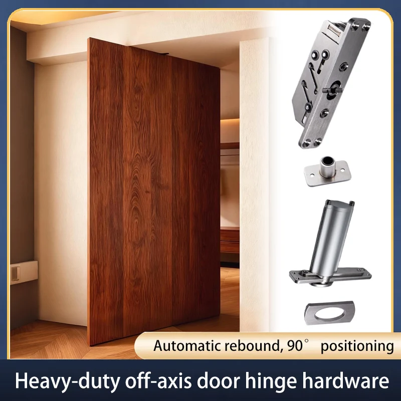 

Heavy Duty Offset Pivot Door Hardware Top Bottom Hinge Floor Spring 360 Rotation No Groove Installation 90 Degree Positioning