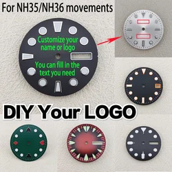 28.5mm Watch Dial Custom LOGO Laser Printed Name/logo Watch Dial DIY NH35 Watch Dial NH35 Case Suitable for NH35/NH36 Movements