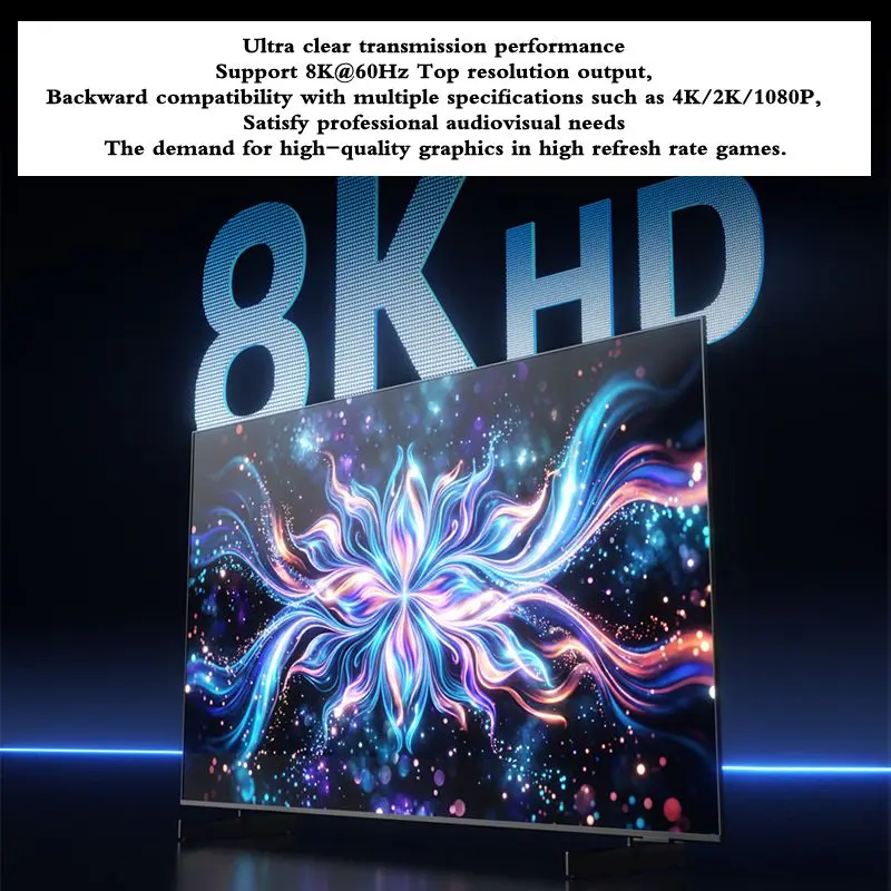 Type-C to HDMI Compatibility 8K@60HZ 16K Ultra High Definition Spring Data Cable Audio and Video Transmission Synchronization