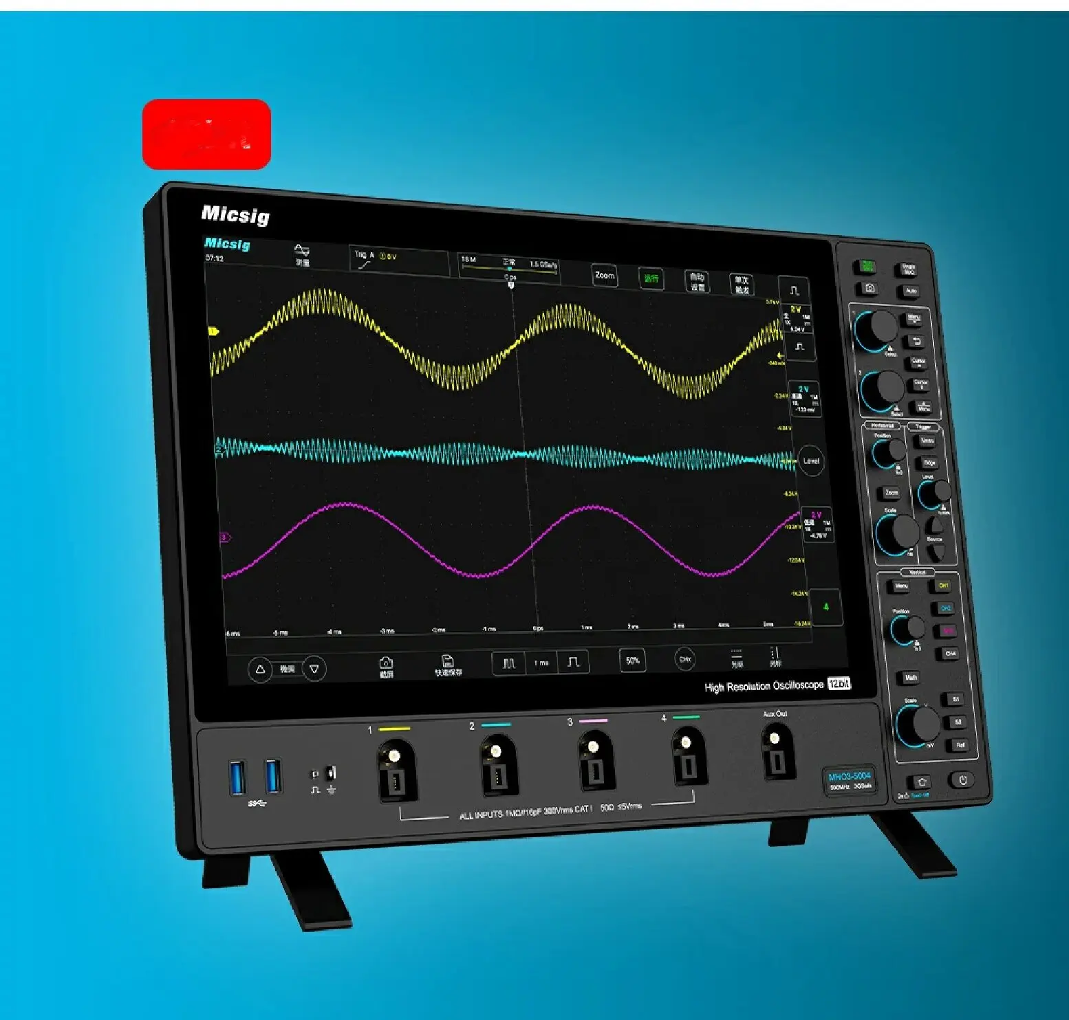 

Micsig Oscilloscope MHO Series MHO3-5004/MHO3-3504/MHO3-2504 500/350/250MHz Sampling Rate 3GSa/s Memory Depth 360Mpts 4Ch